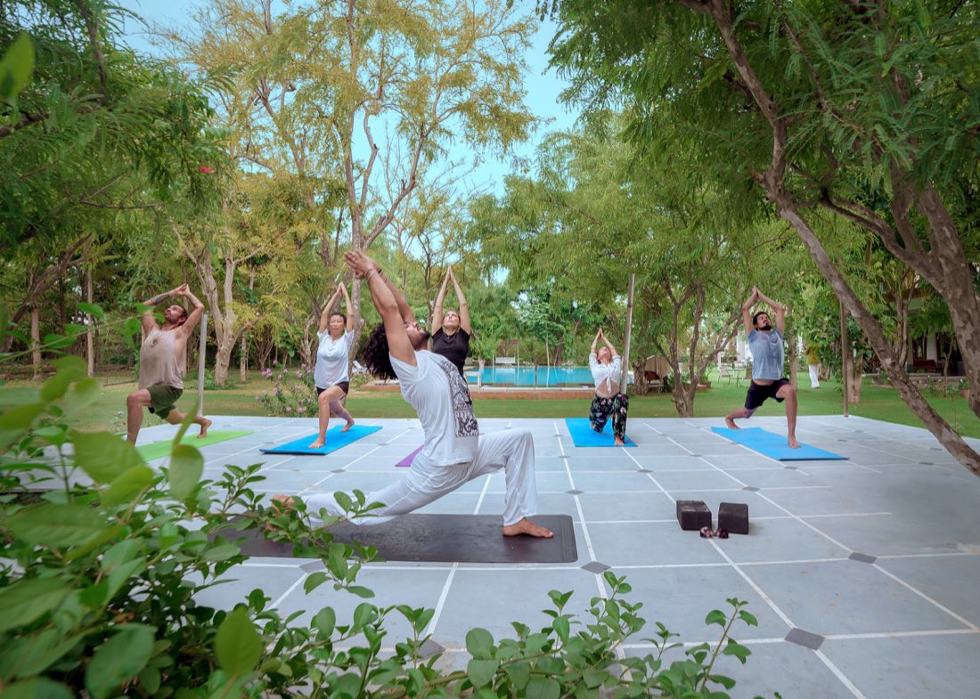 Yoga class on the terrace