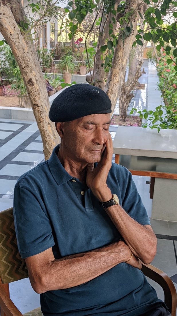 Colonel Fateh Singh at the farm
